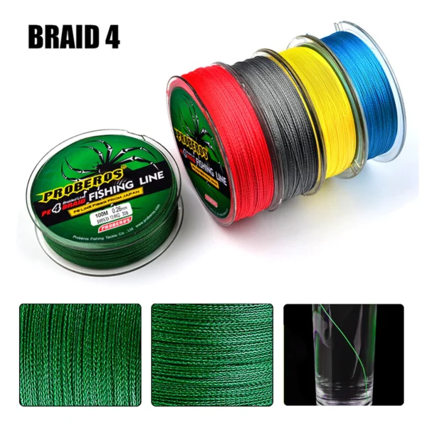 8db73625450d03f2c79e21f2759e2e4c.webp 100M Fishing Line 4 Strands Multifilament Super Strong Braided Wire 6 100Lb Pe Carp Fishing Smoother Fishing Wire