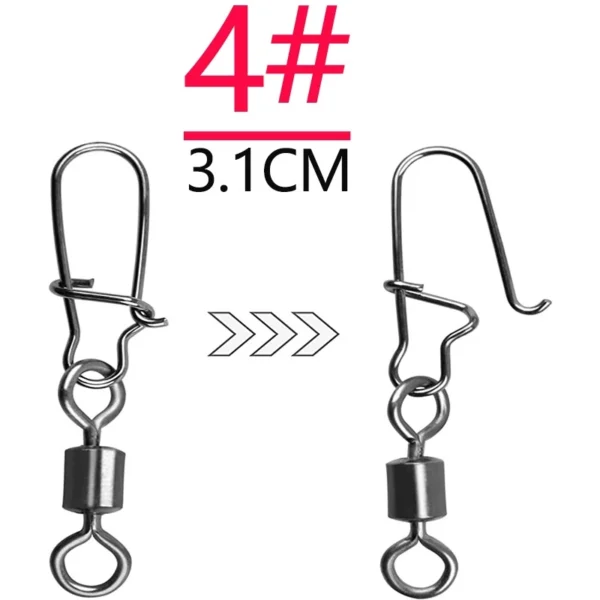 High Strength Ball Bearing Swivels Jig Saltwater Stainless Steel Ring