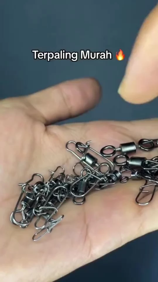 Stainless Steel Fishhook Swivel Ball Bearing Barrel Snap Sea Fishing Equipment 100pcs Box