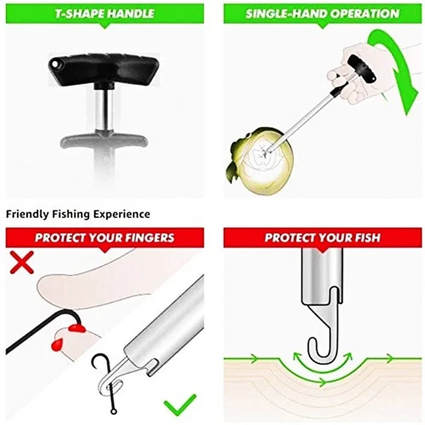 Fishing Hook Remover with Squeeze Puller Handle Fishing Lure Hook Extractor Puller Fish Hook Tool